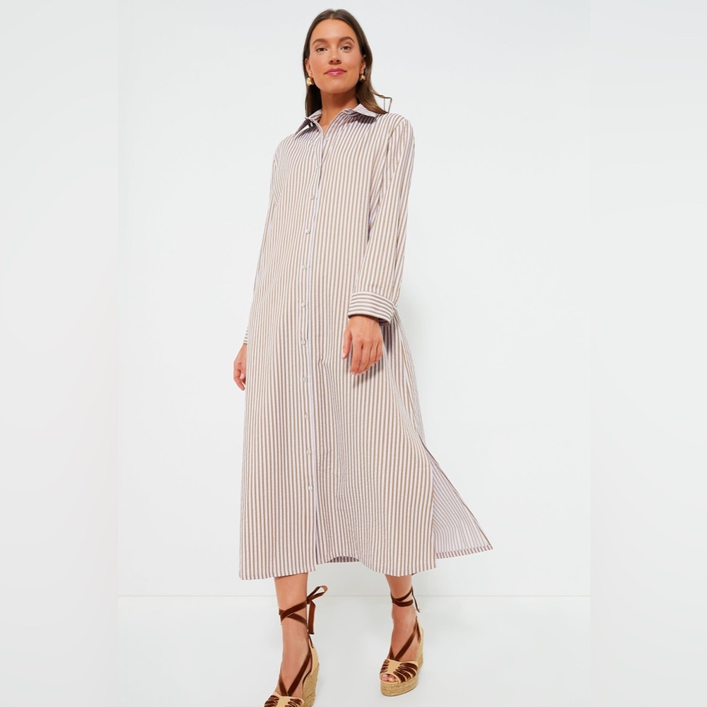 Pomander Place Lilac Striped Long Sleeve Dress